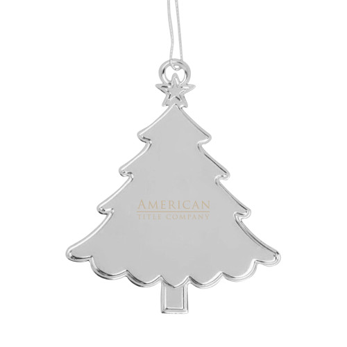 Silver Tree Ornament-American Title Company Engraved