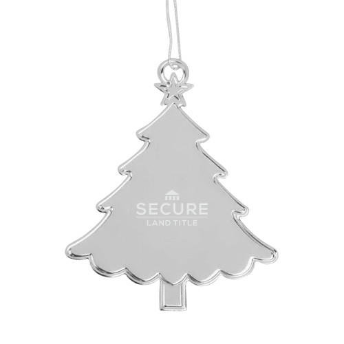 Silver Tree Ornament-Secure Land Title Engraved