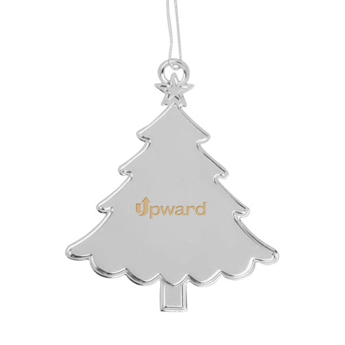 Silver Tree Ornament-Upward Title Company Engraved