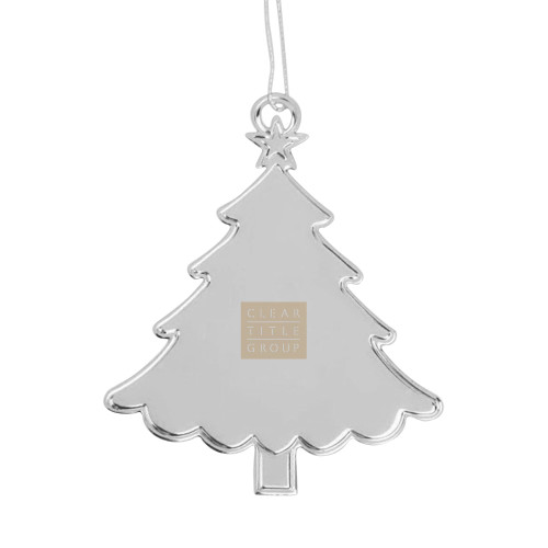 Silver Tree Ornament-Clear Title Group Engraved