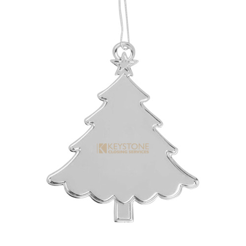 Silver Tree Ornament-Keystone Closing Services Engraved