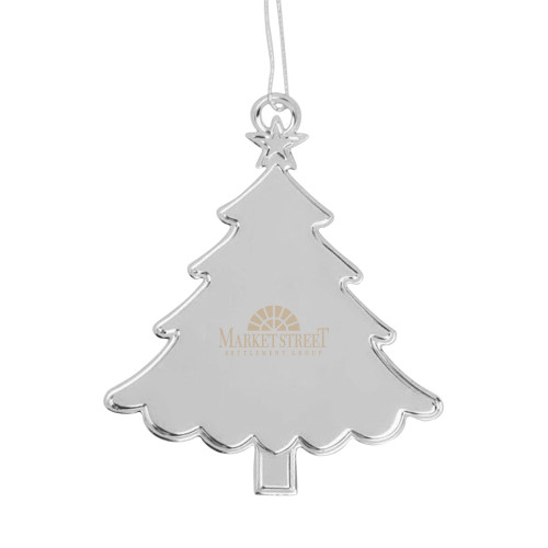Silver Tree Ornament-Market Street Settlement Group Engraved