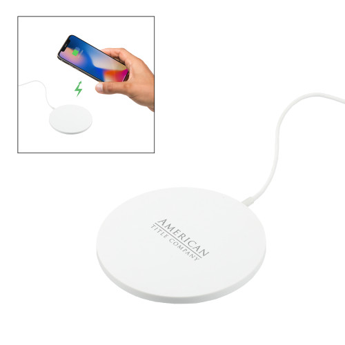 Ultra Thin Wireless White Charging Pad-American Title Company Engraved