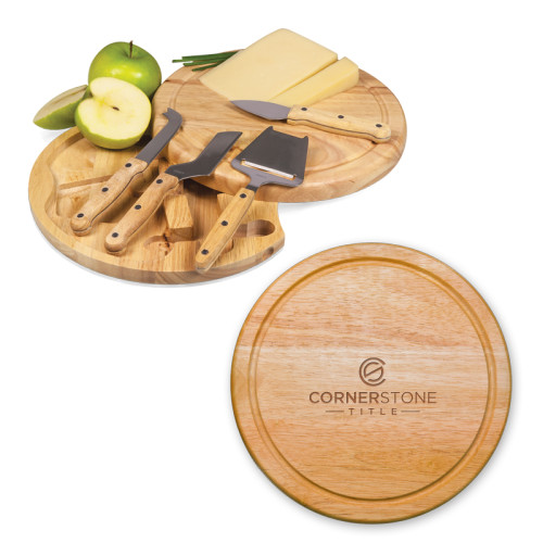 10.2 Inch Circo Cheese Board Set-Corner Stone Title Company Engraved