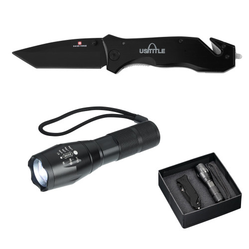 Swiss Force Knife/Flashlight Set-US Title Engraved