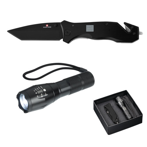 Swiss Force Knife/Flashlight Set-Clear Title Group Engraved