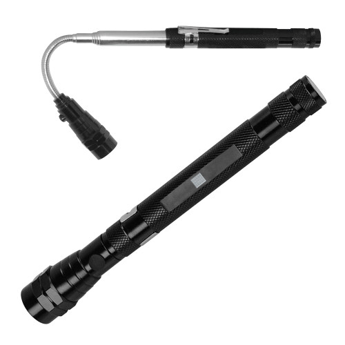 Telescoping Black Flex Flashlight-Clear Title Group Engraved