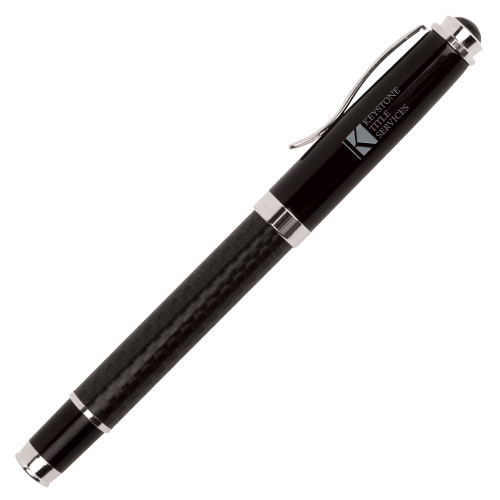 Luna Black Rollerball Pen-Keystone Title Services Engraved
