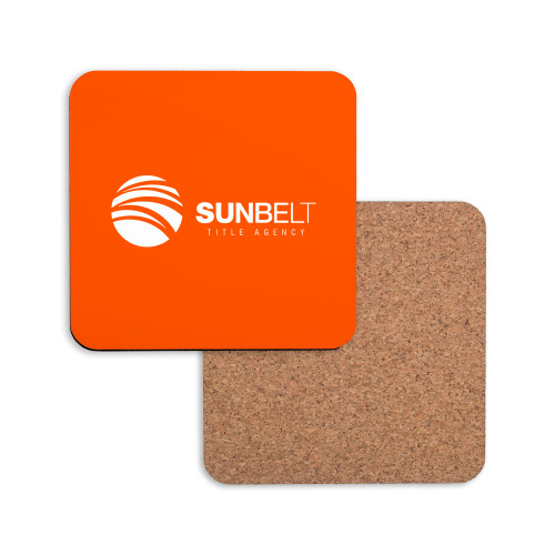 Hardboard Coaster w/Cork Backing-Sunbelt Title Agency