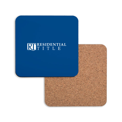 Hardboard Coaster w/Cork Backing-Residential Title Agency
