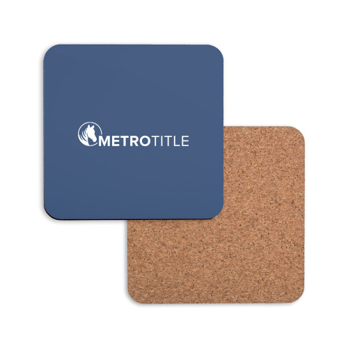 Hardboard Coaster w/Cork Backing-Metro Title