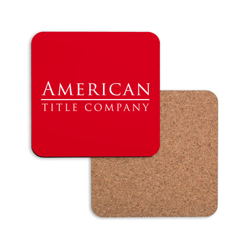 Hardboard Coaster w/Cork Backing-American Title Company