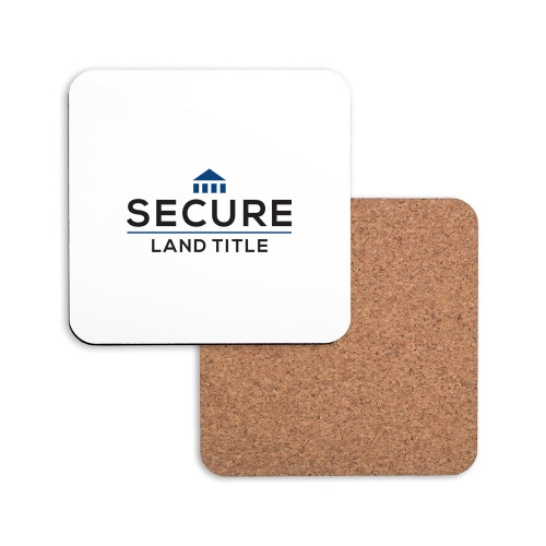 Hardboard Coaster w/Cork Backing-Secure Land Title