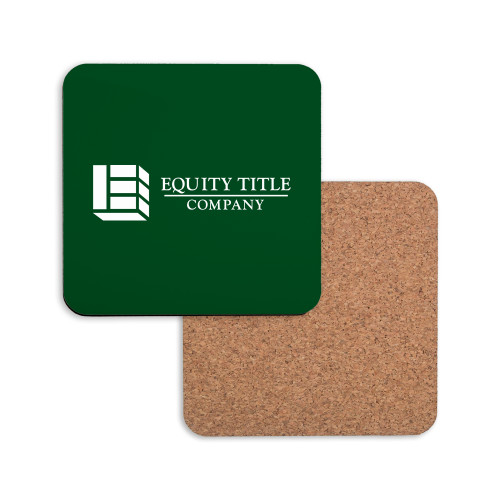 Hardboard Coaster w/Cork Backing-Equity Title Company