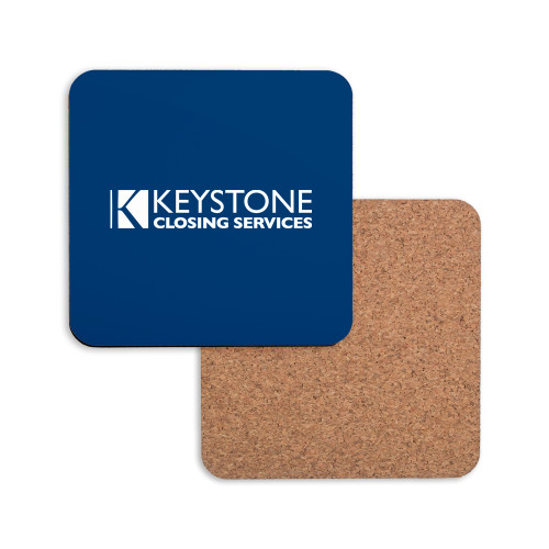Hardboard Coaster w/Cork Backing-Keystone Closing Services