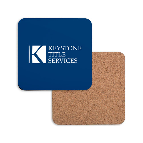 Hardboard Coaster w/Cork Backing-Keystone Title Services