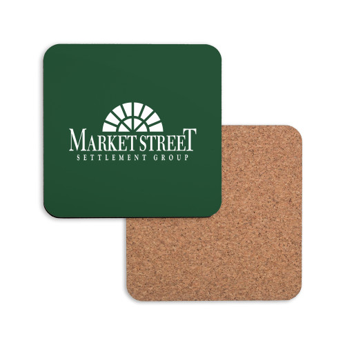 Hardboard Coaster w/Cork Backing-Market Street Settlement Group