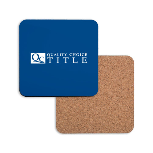 Hardboard Coaster w/Cork Backing-Quality Choice Title