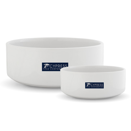 Ceramic Dog Bowl-Cypress Title Corporation