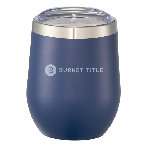 Corzo Vacuum Insulated Navy Cup 12oz-Burnet Title Engraved