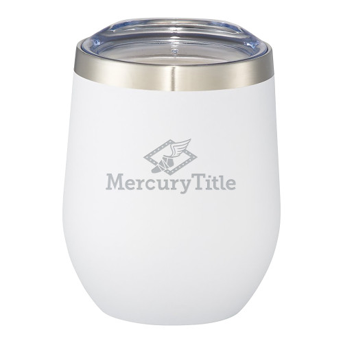 Corzo Vacuum Insulated White Cup 12oz-Mercury Title Engraved