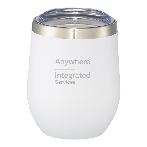 Corzo Vacuum Insulated White Cup 12oz-ENGRAVED Engraved