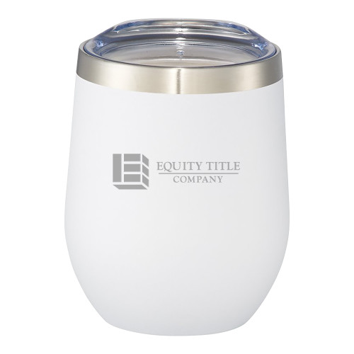 Corzo Vacuum Insulated White Cup 12oz-Equity Title Company Engraved