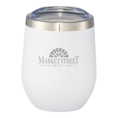 Corzo Vacuum Insulated White Cup 12oz-Market Street Settlement Group Engraved