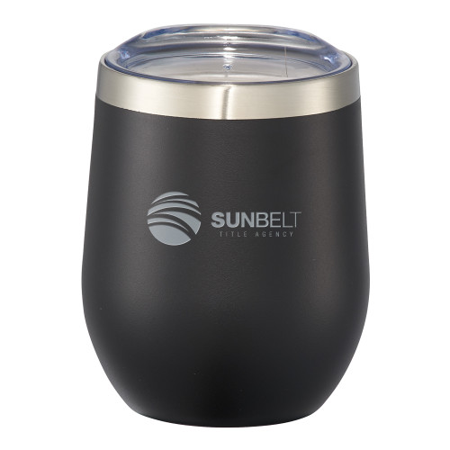 Corzo Vacuum Insulated Black Cup 12oz-Sunbelt Title Agency Engraved
