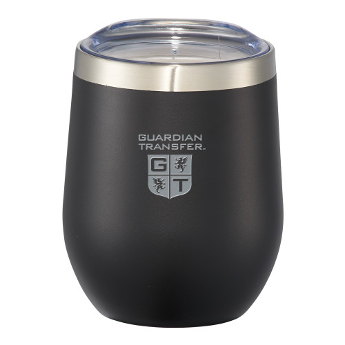 Corzo Vacuum Insulated Black Cup 12oz-Guardian Transfer Vertical Engraved