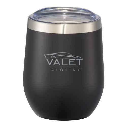 Corzo Vacuum Insulated Black Cup 12oz-Valet Closing Engraved
