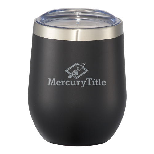 Corzo Vacuum Insulated Black Cup 12oz-Mercury Title Engraved