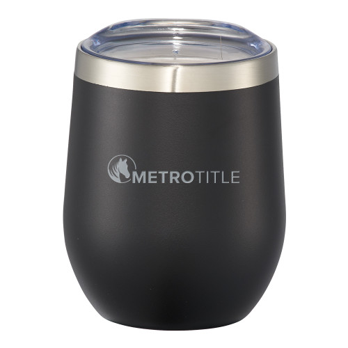 Corzo Vacuum Insulated Black Cup 12oz-Metro Title Engraved