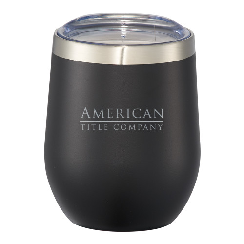 Corzo Vacuum Insulated Black Cup 12oz-American Title Company Engraved