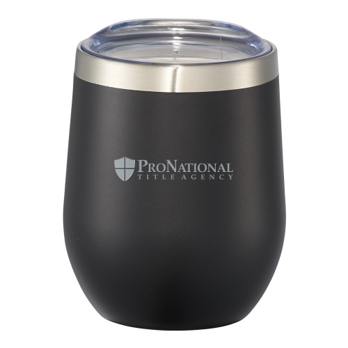 Corzo Vacuum Insulated Black Cup 12oz-Pro National Title Agency Engraved