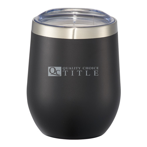 Corzo Vacuum Insulated Black Cup 12oz-Quality Choice Title Engraved