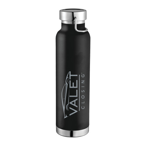 Thor Copper Vacuum Insulated Black Bottle 22oz-Valet Closing Engraved
