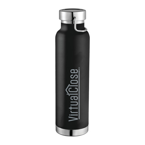 Thor Copper Vacuum Insulated Black Bottle 22oz-Virtual Close Engraved