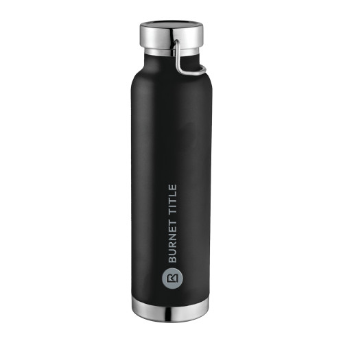 Thor Copper Vacuum Insulated Black Bottle 22oz-Burnet Title Engraved