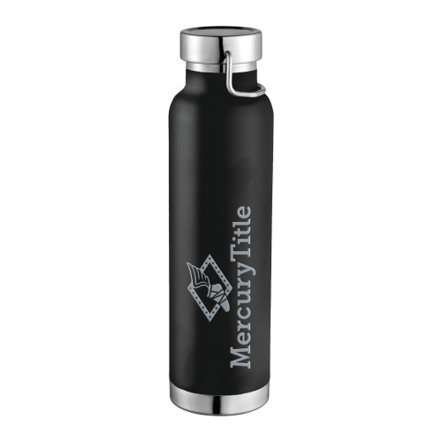 Thor Copper Vacuum Insulated Black Bottle 22oz-Mercury Title Engraved