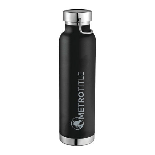 Thor Copper Vacuum Insulated Black Bottle 22oz-Metro Title Engraved