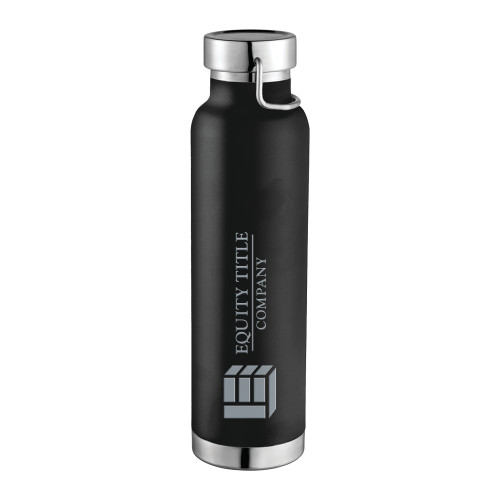 Thor Copper Vacuum Insulated Black Bottle 22oz-Equity Title Company Engraved