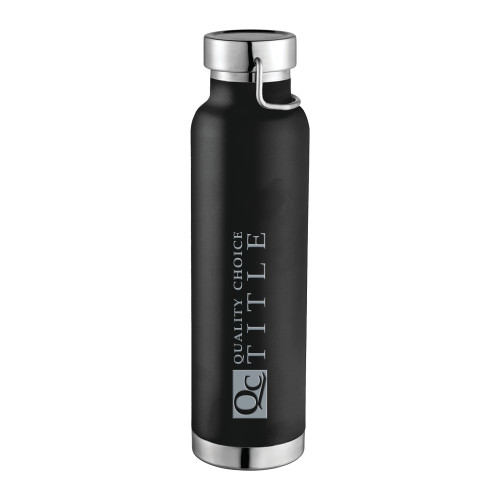 Thor Copper Vacuum Insulated Black Bottle 22oz-Quality Choice Title Engraved