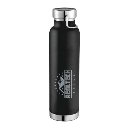 Thor Copper Vacuum Insulated Black Bottle 22oz-Real Tech Title Engraved
