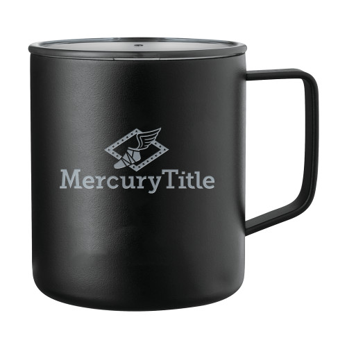 Rover Camp Vacuum Insulated Black Mug 14oz-Mercury Title Engraved