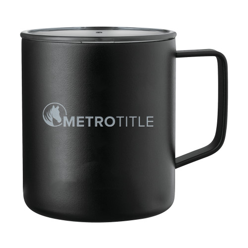 Rover Camp Vacuum Insulated Black Mug 14oz-Metro Title Engraved