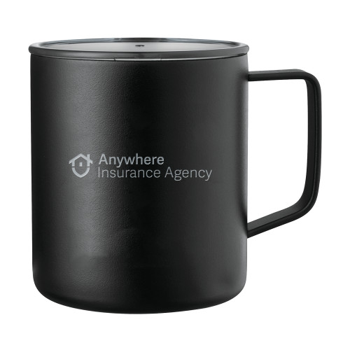 Rover Camp Vacuum Insulated Black Mug 14oz-Anywhere Insurance Agency Engraved