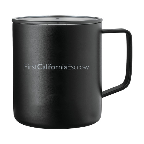 Rover Camp Vacuum Insulated Black Mug 14oz-First California Escrow Engraved