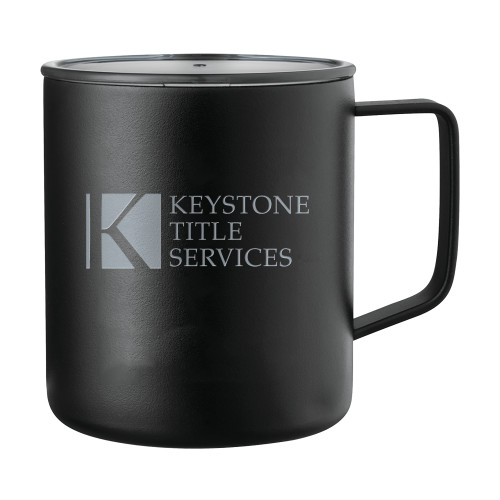 Rover Camp Vacuum Insulated Black Mug 14oz-Keystone Title Services Engraved