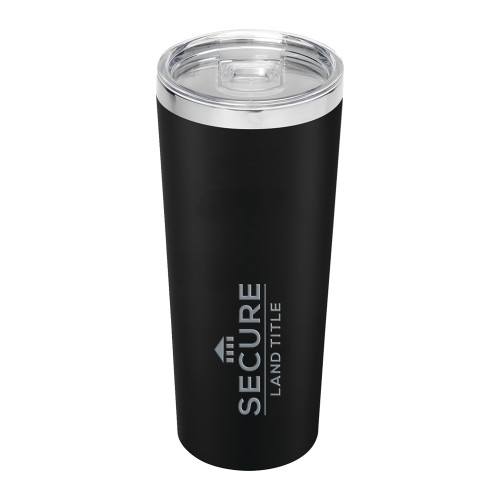 Thor Vacuum Insulated Black Tumbler 22oz-Secure Land Title Engraved